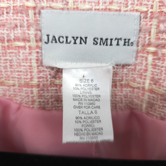Jaclyn Smith 6 Vintage 90s Twee Quiet Luxury Coquette Tweed Fringe Short Blazer - Picture 5 of 16